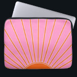 Sonnenaufgang rosa und orange Vintage Boho Sonnens Laptopschutzhülle<br><div class="desc">Sun Print - rosa und orange - Sunshine,  Moderner Abstrakt geometrischer Sonnenaufgang.</div>
