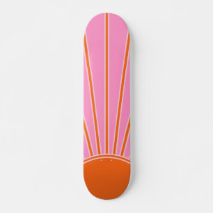 Sonnenaufgang rosa und orange Vintage Boho Sonnens Skateboard