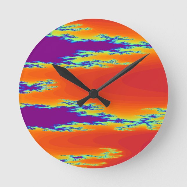 Sonnenaufgang Runde Wanduhr (Vorderseite)