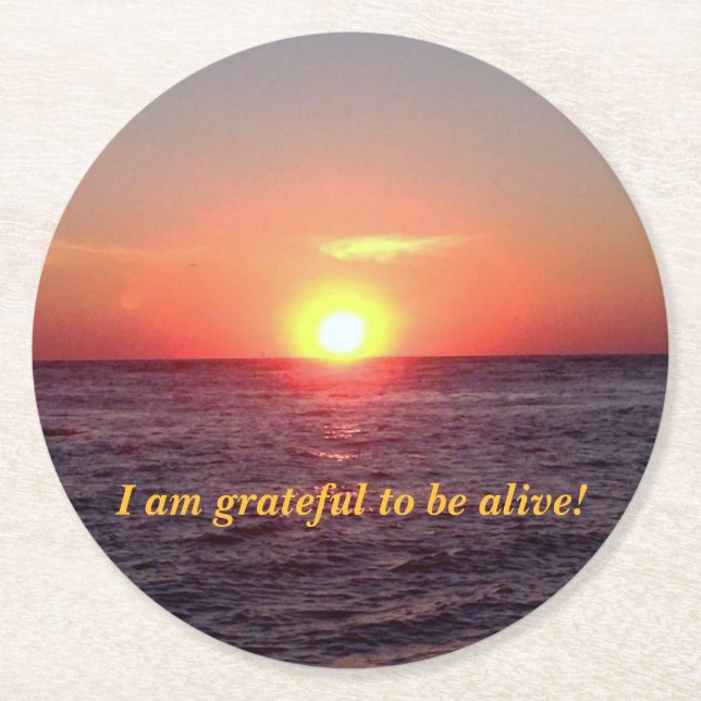 Sonnenaufgang-runder Untersetzer (Vorderseite)