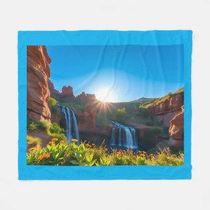 Sonnenaufgang Sandstone Wasserfall Landschaft Fleecedecke