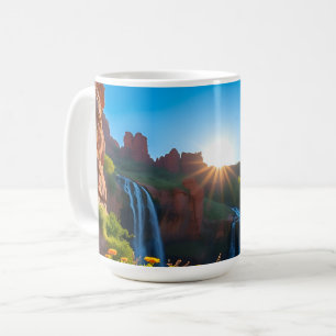 Sonnenaufgang Sandstone Wasserfall Landschaft Kaffeetasse