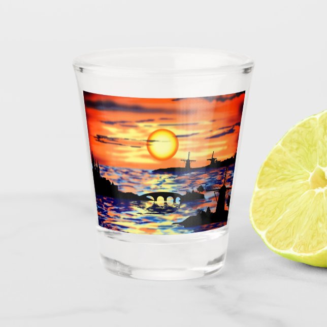 Sonnenaufgang Schnapsglas (Vorderseite)