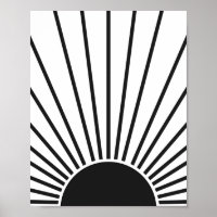 Sonnenaufgang Schwarz-Weiß-Abstrakte Sonnenschein
