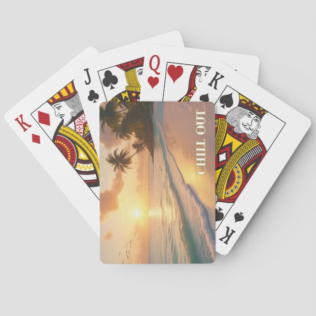 Sonnenaufgang Shuffle - Küstenstreifen wichtig Spielkarten (Rückseite)