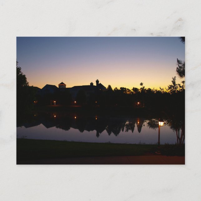 Sonnenaufgang Silouette in Orlando, Florida über d Postkarte (Vorderseite)