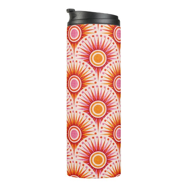 Sonnenaufgang... Sonnenschein.. Sonnenuntergang! Thermosbecher (Nach rechts gedreht)