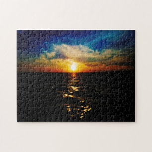 Sonnenaufgang Sonnenuntergang Kreatives Wasser Nat Puzzle