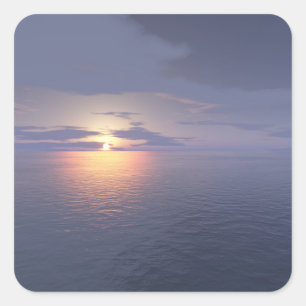 Sonnenaufgang/Sonnenuntergang Quadratischer Aufkleber