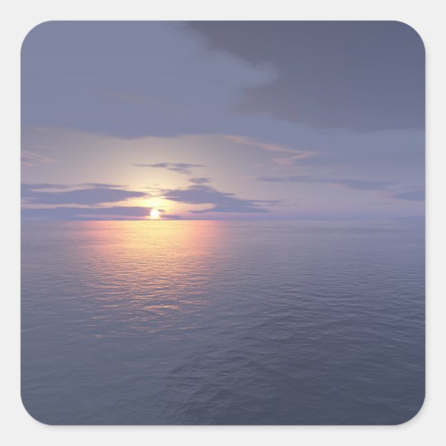 Sonnenaufgang/Sonnenuntergang Quadratischer Aufkleber (Vorderseite)