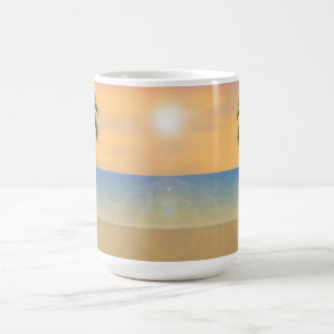 Sonnenaufgang / Sonnenuntergang Strand Szene: Tass Tasse