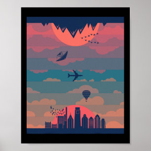 Sonnenaufgang Sonnenuntergang Tag und Nacht Erde 3 Poster
