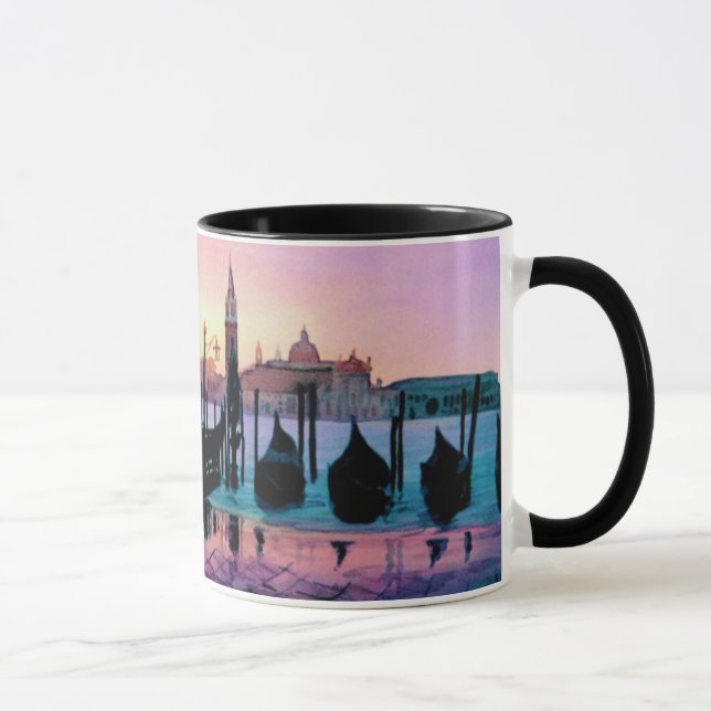 "Sonnenaufgang-St Mark" Gondel-Aquarell Tasse (Rechts)