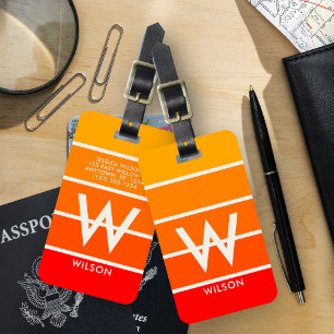 Sonnenaufgang Streifen Monogramm Persönlich Gepäckanhänger