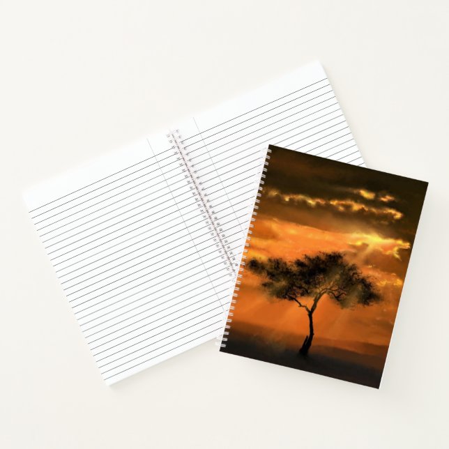 Sonnenaufgang-Tree-Notebook Notizbuch (Innenseite)