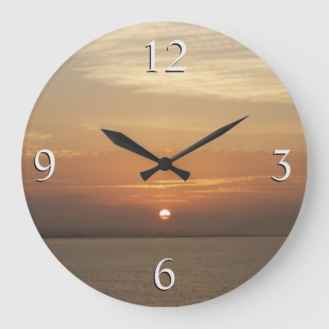 Sonnenaufgang über Aruba II Karibik Seascape Große Wanduhr (Vorderseite)