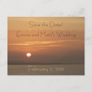 Sonnenaufgang über Aruba Save the Date Postkarte