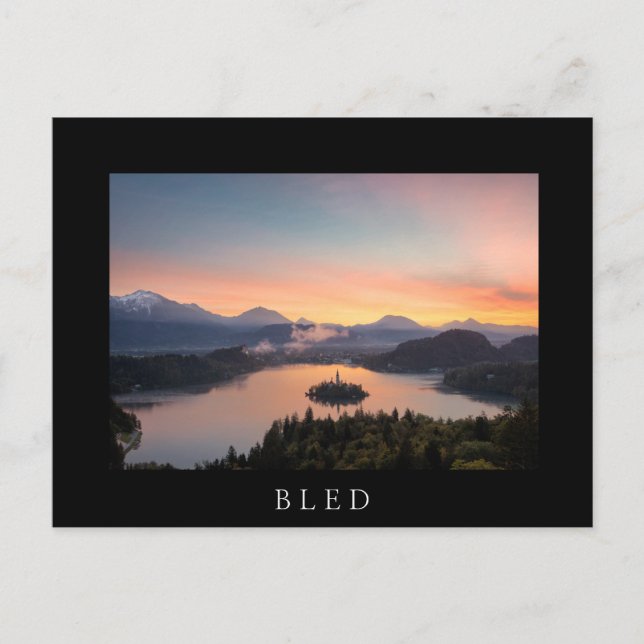 Sonnenaufgang über dem Blauen See Postkarte (Vorderseite)