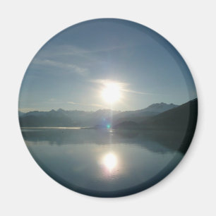 Sonnenaufgang über dem College Fjord Alaska Fotogr Magnet