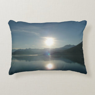 Sonnenaufgang über dem College Fjord Alaska Fotogr Zierkissen