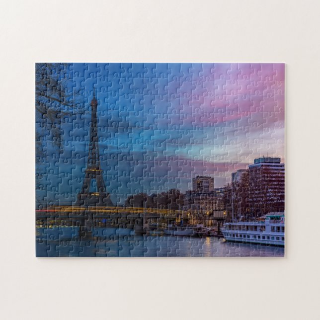 Sonnenaufgang über dem Eiffelturm - Paris, Frankre Puzzle (Horizontal)