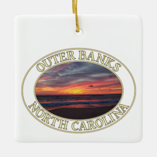 Sonnenaufgang über dem Ozean, Kitty Hawk, Außenbän Keramikornament