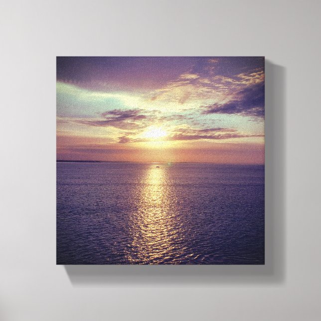 Sonnenaufgang über den Ozeanwellen Leinwanddruck (Vorderseite)