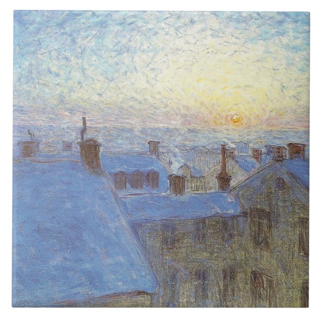 Sonnenaufgang über den Rooftops (von Eugène Jansso Fliese (Vorderseite)