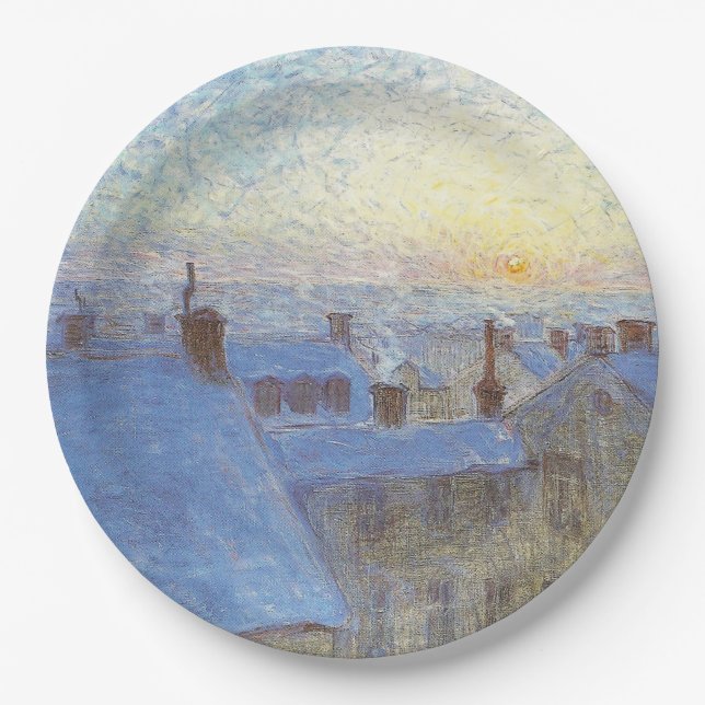 Sonnenaufgang über den Rooftops (von Eugène Jansso Pappteller (Vorderseite)