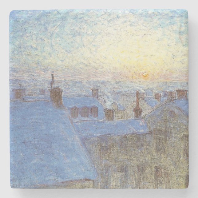 Sonnenaufgang über den Rooftops (von Eugène Jansso Steinuntersetzer (Vorderseite)