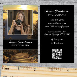 Sonnenaufgang über den Wolken 1-Foto-Weiße Schrift Visitenkarte