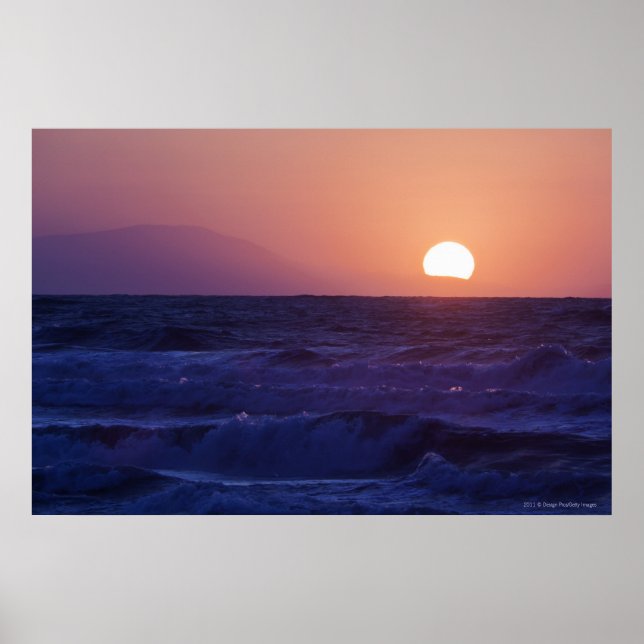 Sonnenaufgang über der Bucht von Malaga Poster (Vorne)