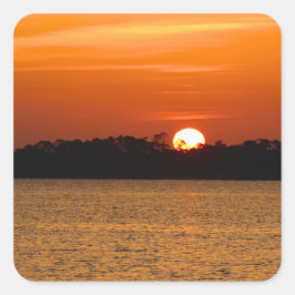 Sonnenaufgang über der Perdido Bay Quadratischer Aufkleber