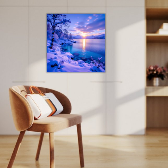 Sonnenaufgang über einem verschneiten Wunderland Poster (Von Creator hochgeladen)