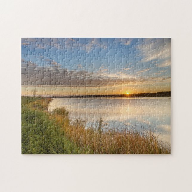 Sonnenaufgang über Feuchtgebiete im Arrowwood Nati Puzzle (Horizontal)