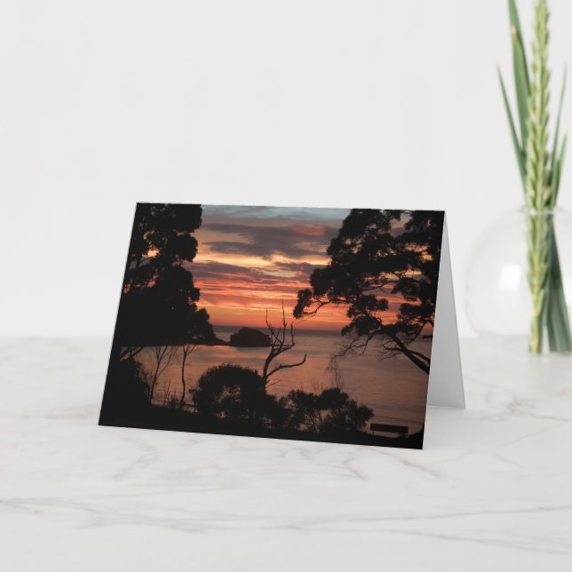 Sonnenaufgang über Freycinet Karte (Vorderseite)