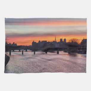 Sonnenaufgang über Ile de la Cite und Notre Dame - Geschirrtuch