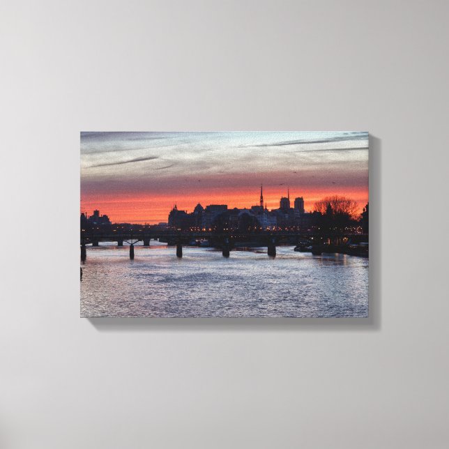 Sonnenaufgang über Ile de la Cite und Notre Dame - Leinwanddruck (Vorderseite)