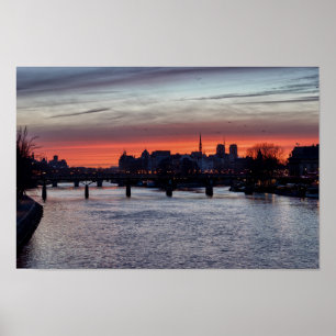 Sonnenaufgang über Ile de la Cite und Notre Dame - Poster