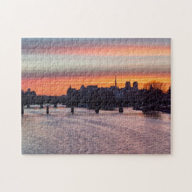 Sonnenaufgang über Ile de la Cite und Notre Dame - Puzzle (Horizontal)