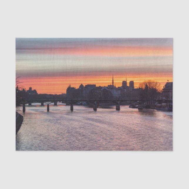Sonnenaufgang über Ile de la Cite und Notre Dame - Seidenpapier (Vorderseite)