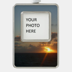 Sonnenaufgang über San Juan I Puerto Rico Rahmen-Ornament Silber