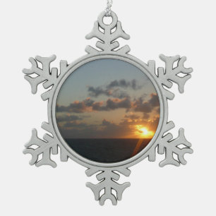 Sonnenaufgang über San Juan I Puerto Rico Schneeflocken Zinn-Ornament