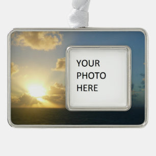 Sonnenaufgang über San Juan II Puerto Rico Rahmen-Ornament Silber