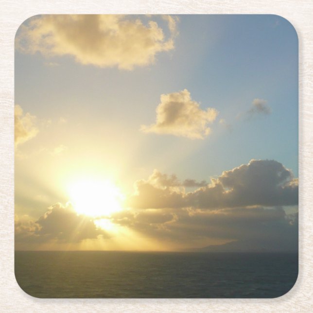 Sonnenaufgang über San Juan II Puerto Rico Rechteckiger Pappuntersetzer (Vorderseite)