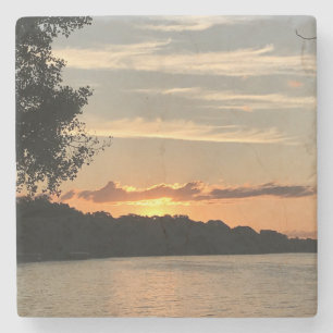 Sonnenaufgang über See Steinuntersetzer