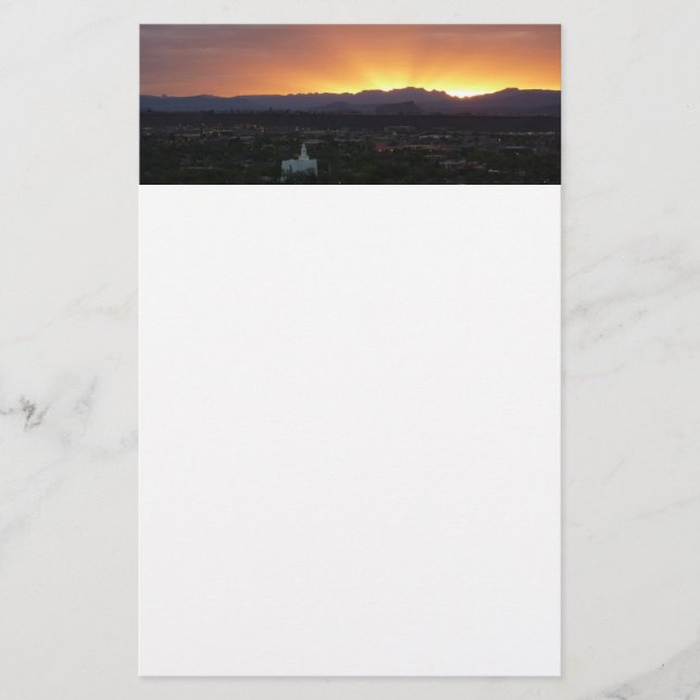 Sonnenaufgang über St. George Utah Landschaft Briefpapier (Vorderseite)