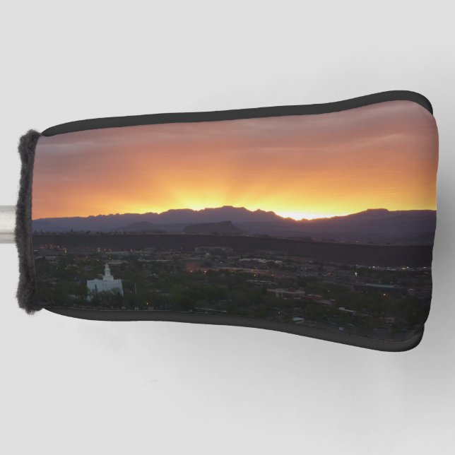 Sonnenaufgang über St. George Utah Landschaft Golf Headcover (Vorderseite)