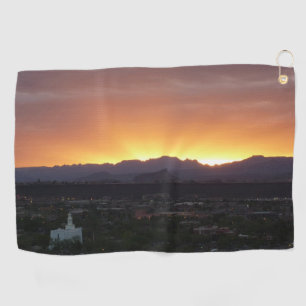 Sonnenaufgang über St. George Utah Landschaft Golfhandtuch