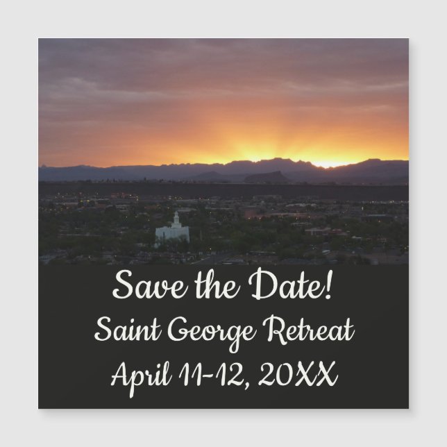 Sonnenaufgang über St. George Utah Landschaft Magnetkarte (Vorderseite)